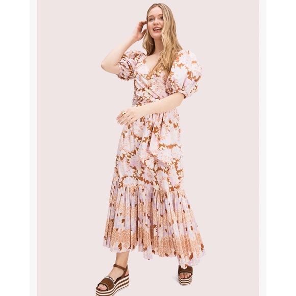 KATE SPADE EXOTIC BLOOM POPLIN DRESS - Picture 7 of 7